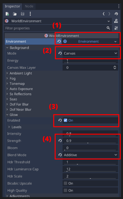Tweening position and color for glow effect in Godot